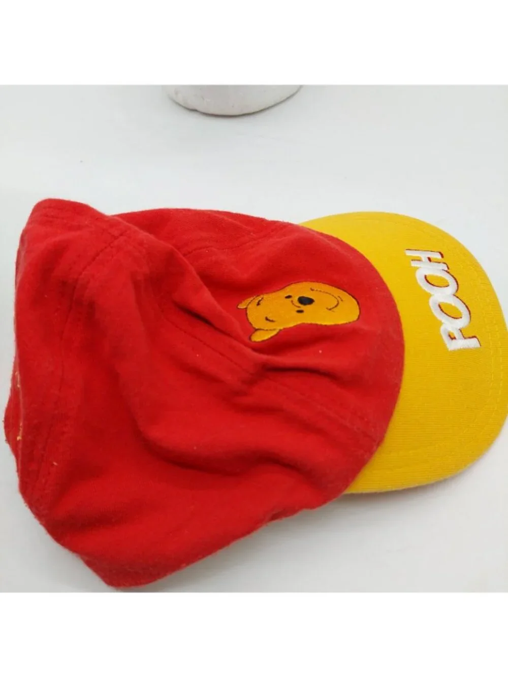 Walt Disney World Kids Baby Winnie the Pooh Fitted Hat Red Yellow READ
